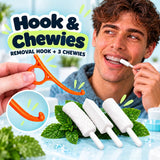 Hook and chewies, removal hook plus 3 mint flavoured chewies