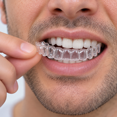 Seat your aligners fully before use, following the direction of your teeth's long axis. Don't bite down on the chewie until your aligners are completely seated, as this can cause damage or an incorrect fit.