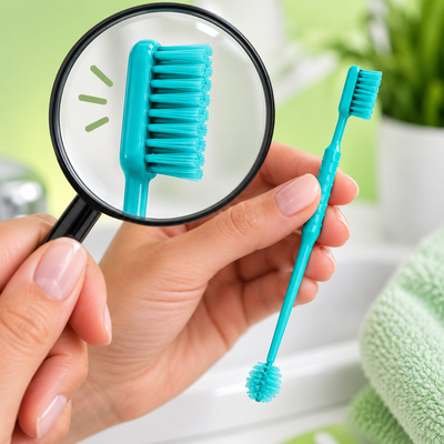 Inspect aligner brush for damage.