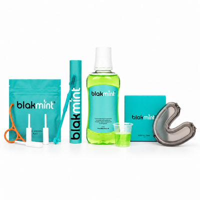 Blakmint Full Kit - retainer cleaner, case, brush, removal hook and chewies bundle (mint)