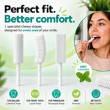 Three specialist chewy shapes designed for every area of your smile