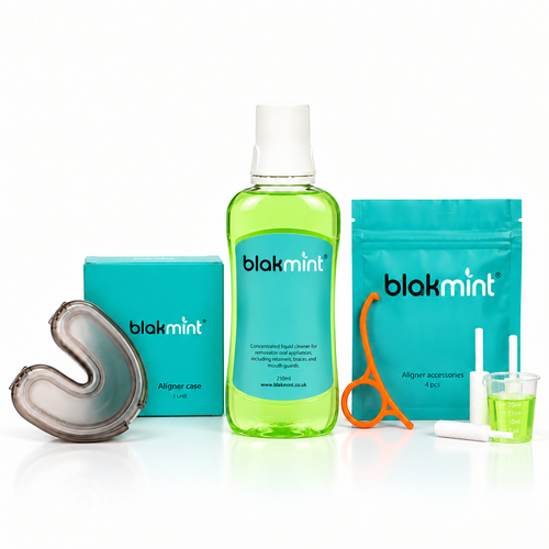 Blakmint Retainer Accessory Kit - retainer cleaner, case, hook and chewies bundle