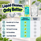 Blakmint liquid cleaner compared with retainer tablets