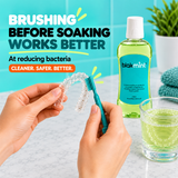 Blakmint retainer brush - brushing before soaking works better