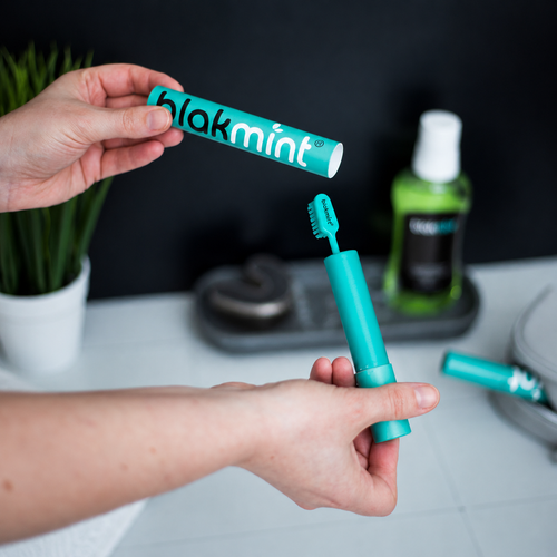 Blakmint retainer brush and cleaner - clean anytime anywhere