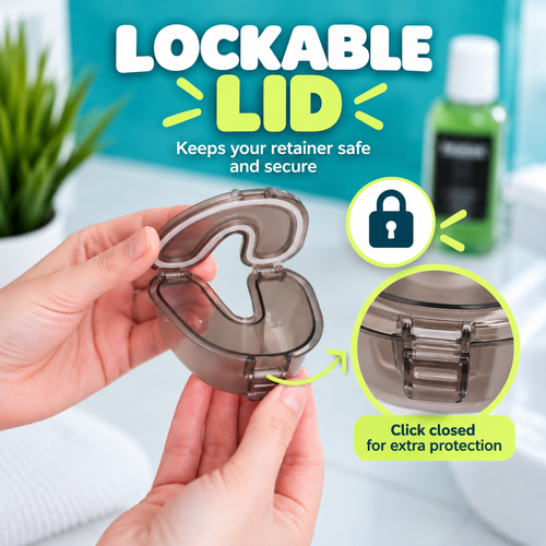 Blakmint retainer case - lockable lid keeps your retainer safe and secure